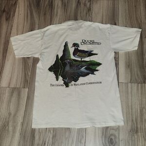 Vintage Ducks Unlimited White Short Sleeve Tee Large